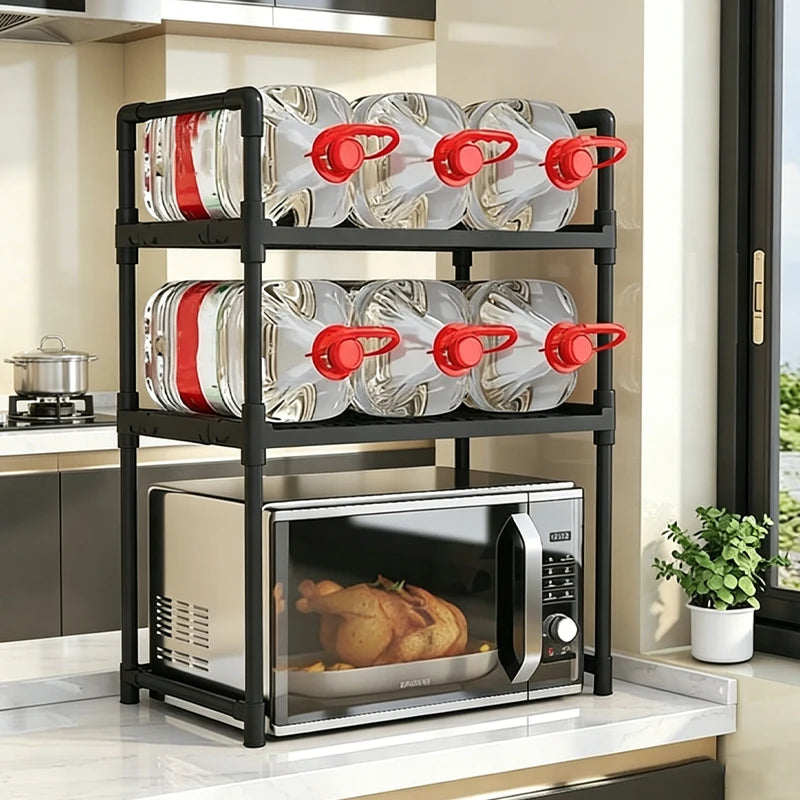 Kitchen Multi Purpose Storage Rack - Used For Microwave Ovens, Ovens, And Countertop Storage Racks With Hooks