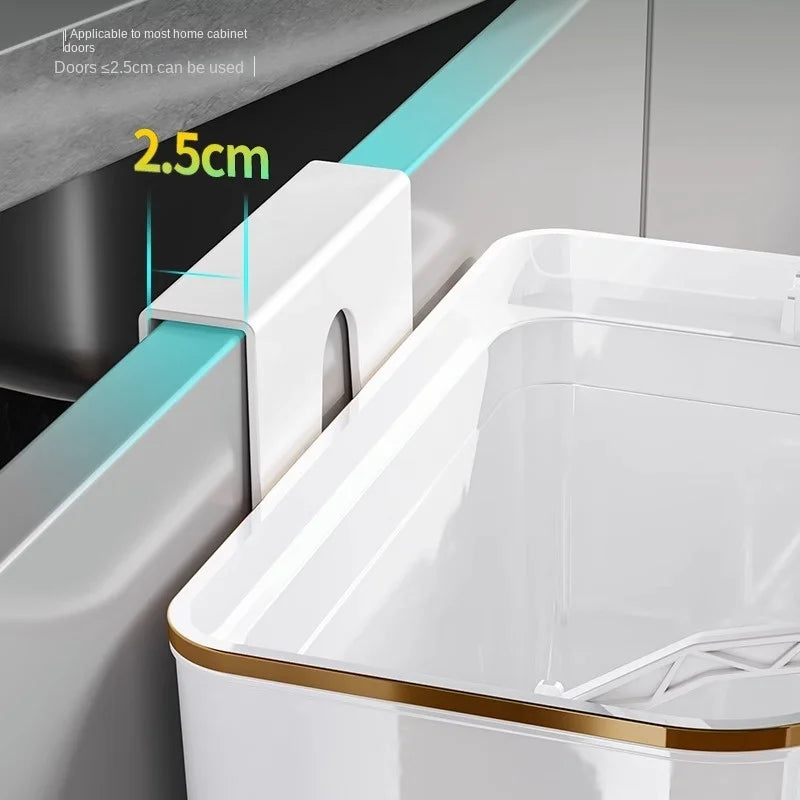 Kitchen Trash Can with Lid, Hanging Trash Can, Wall Mounted, Toilet, Living Room, Basebasket, Storage Bucket, Kitchen Waste