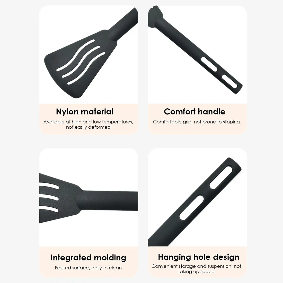 Kitchen Tool Set Nylon Cooking Tools Set Sturdy Cutlery Kit With Non-Stick Spatulas Comfortable Handle Cookware Accessories