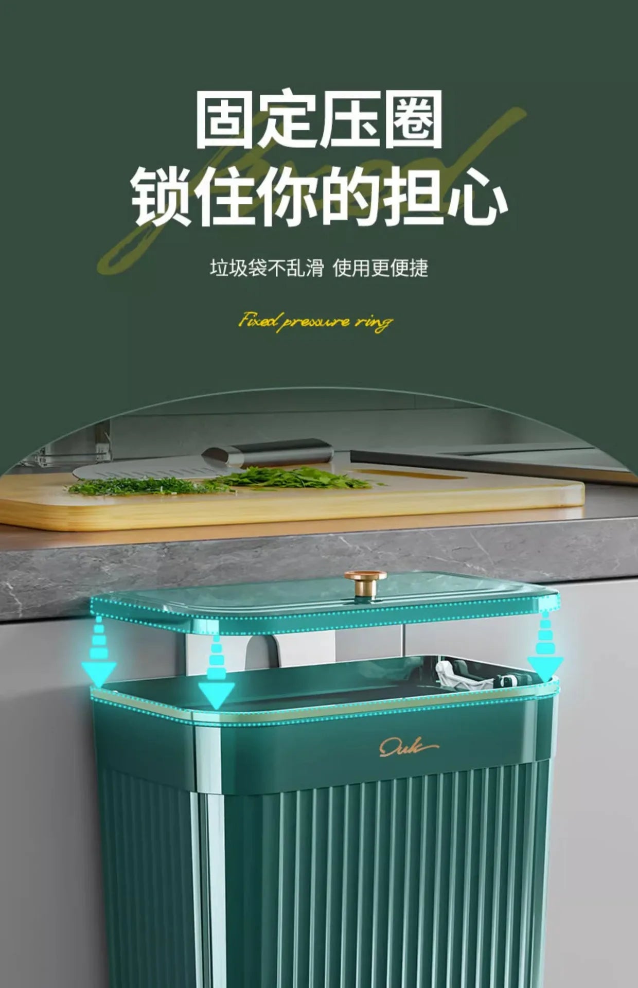 Kitchen Trash Can with Lid, Hanging Trash Can, Wall Mounted, Toilet, Living Room, Basebasket, Storage Bucket, Kitchen Waste