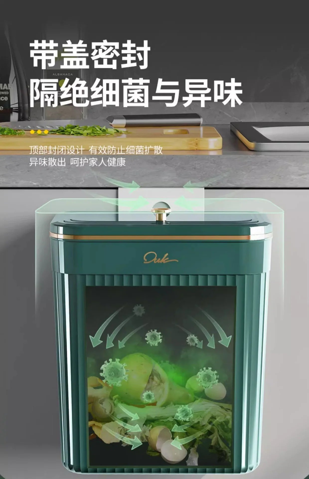 Kitchen Trash Can with Lid, Hanging Trash Can, Wall Mounted, Toilet, Living Room, Basebasket, Storage Bucket, Kitchen Waste