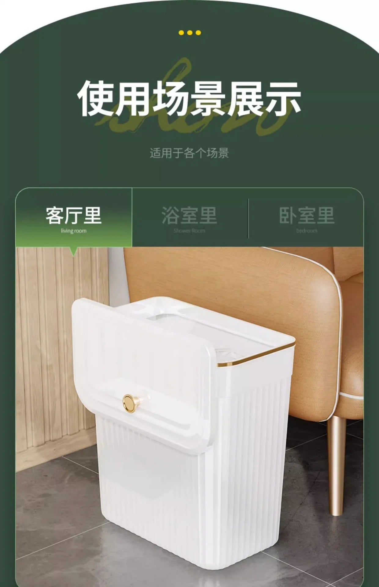 Kitchen Trash Can with Lid, Hanging Trash Can, Wall Mounted, Toilet, Living Room, Basebasket, Storage Bucket, Kitchen Waste
